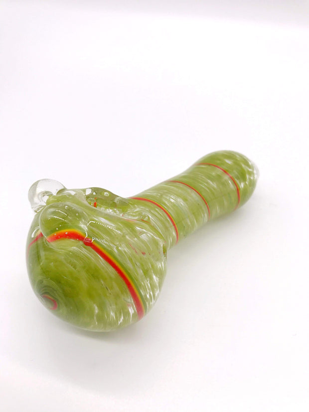 Smoke Station Hand Pipe Slime-Red Thick Green Spoon with Lines Hand Pipe