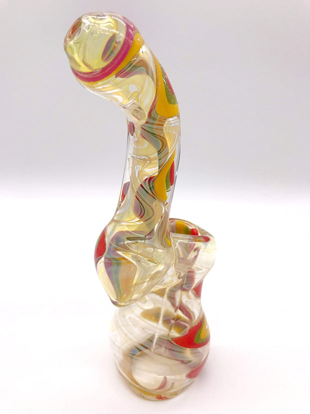 Smoke Station Water Pipe Thick Heady Bubbler with Linework
