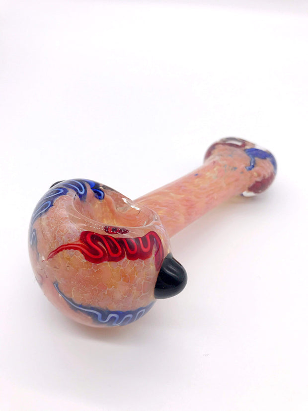 Smoke Station Hand Pipe Pink Thick Heady Pink Spoon with Flat Mouthpiece Hand Pipe