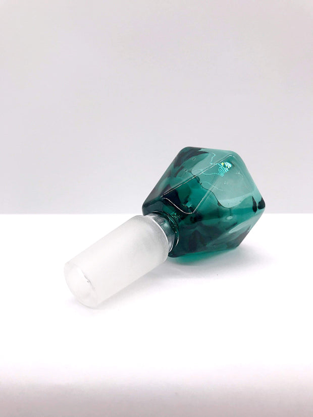 Smoke Station Waterpipe Bowl Emerald Thick Hexagon-Cut Waterpipe Bowl - 14mm