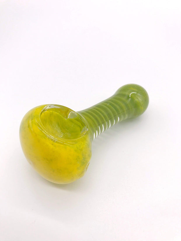 Smoke Station Hand Pipe Lime-Green Thick Lime-Green Two-Tone Spoon Hand Pipe