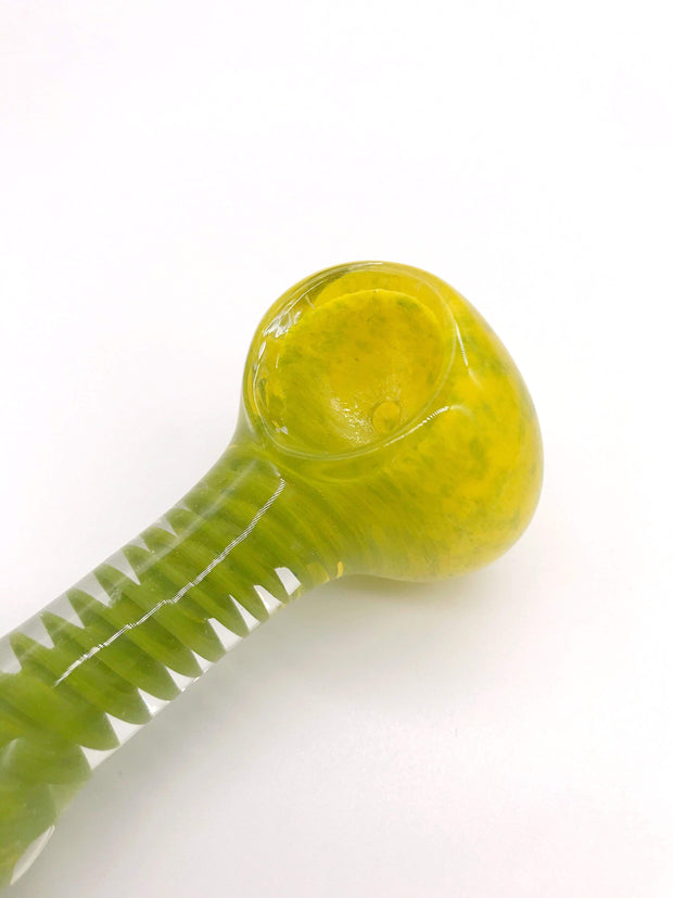 Smoke Station Hand Pipe Lime-Green Thick Lime-Green Two-Tone Spoon Hand Pipe