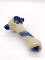 Smoke Station Hand Pipe Blue-Blue Thick Milky-White Spoon Hand Pipe