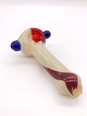 Smoke Station Hand Pipe Red-Blue Thick Milky-White Spoon Hand Pipe