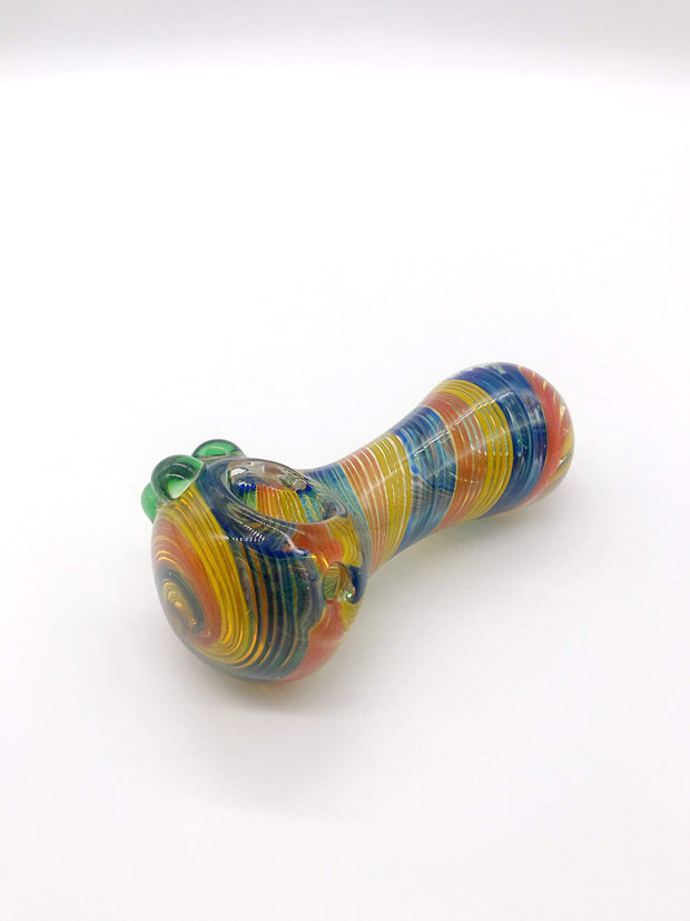 Smoke Station Hand Pipe Red-Blue-Yellow Thick Multicolored Ribbon Spoon Hand Pipe