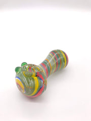 Smoke Station Hand Pipe Red-Green-Yellow-Blue Thick Multicolored Ribbon Spoon Hand Pipe