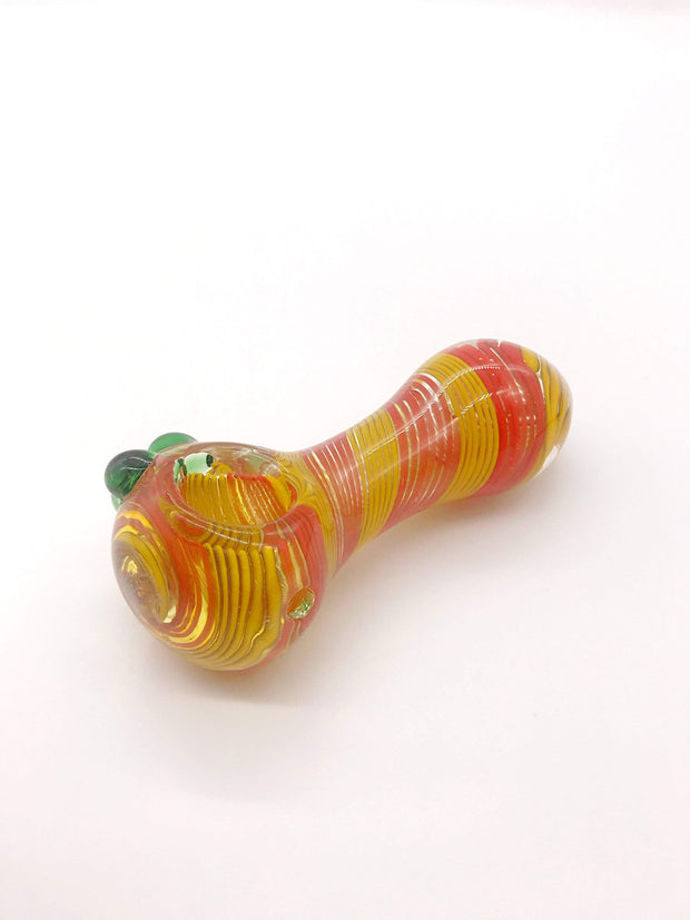 Smoke Station Hand Pipe Red-Yellow Thick Multicolored Ribbon Spoon Hand Pipe