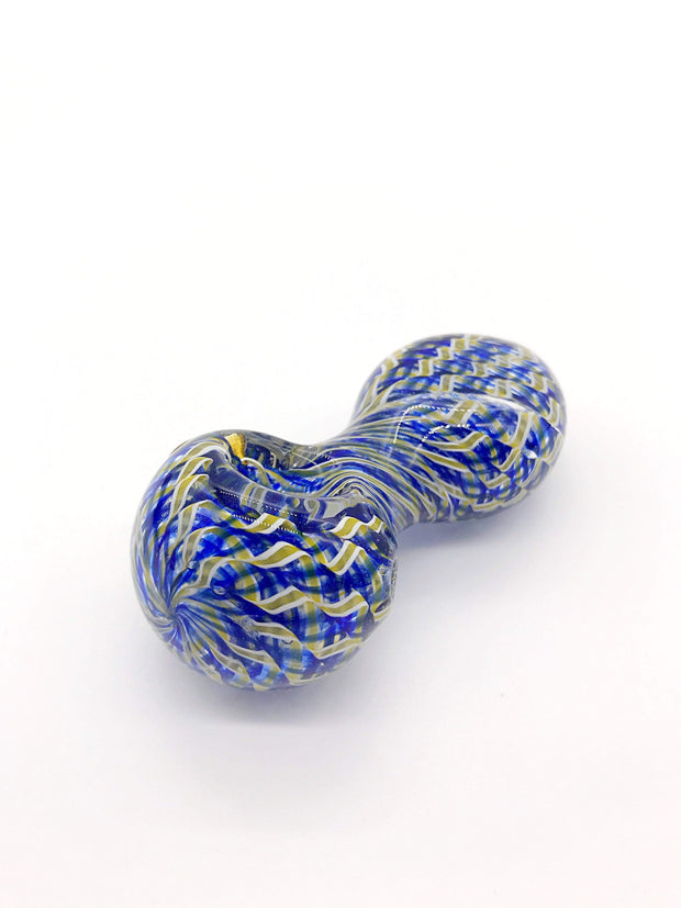 Smoke Station Hand Pipe Blue-Yellow Thick Peanut Spoon Hand Pipe