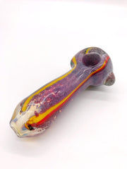 Smoke Station Hand Pipe Thick Purple Spoon with Lines Hand Pipe