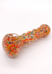 Smoke Station Hand Pipe Thick Rainbow Speckled Spoon Hand Pipe