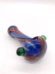 Smoke Station Hand Pipe Green Thick Red-and Blue Spoon Hand Pipe