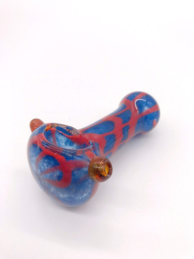 Smoke Station Hand Pipe Blue Thick Red Spoon with Blue Cobbler Hand Pipe