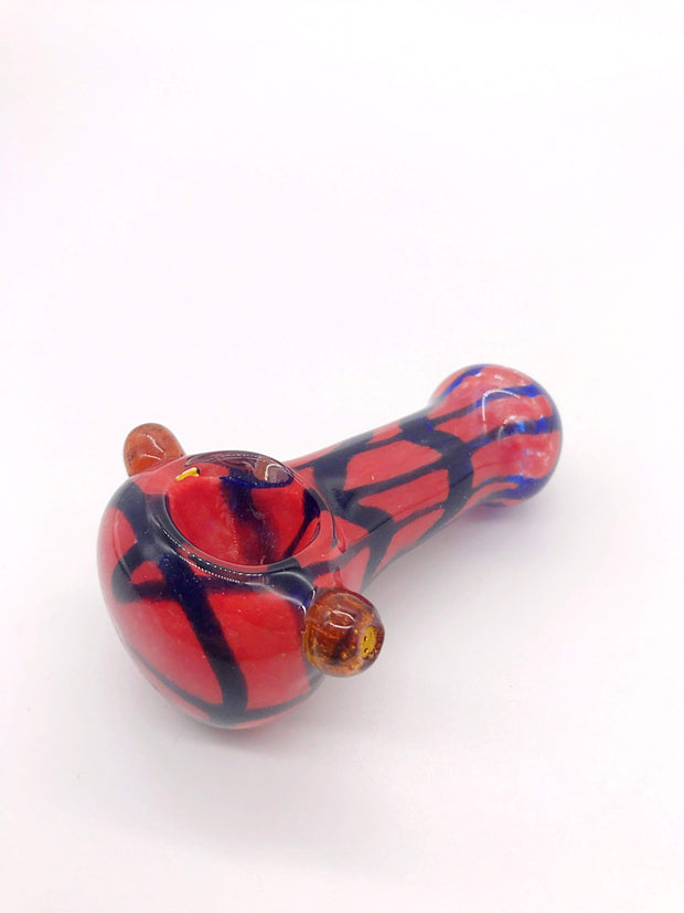 Smoke Station Hand Pipe Red Thick Red Spoon with Blue Cobbler Hand Pipe