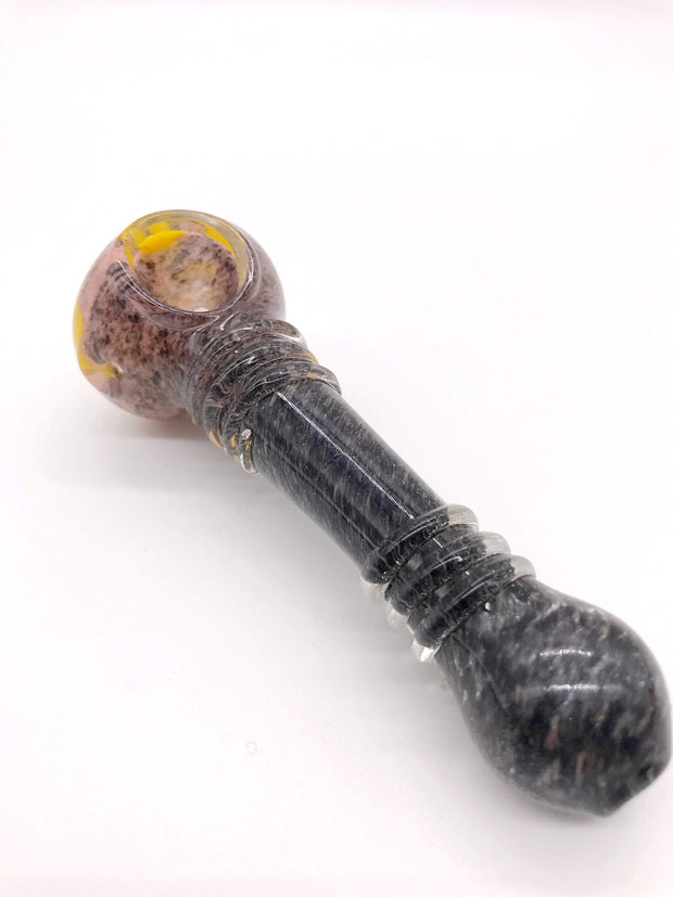 Smoke Station Hand Pipe Ash-Gray Thick Red Spoon with Flower Pattern Hand Pipe