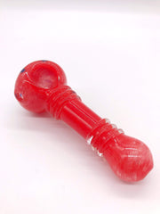 Smoke Station Hand Pipe Fire-Red Thick Red Spoon with Flower Pattern Hand Pipe
