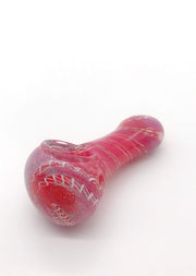 Smoke Station Hand Pipe Pink Thick Solid Color Spoon with Rope Frit Hand Pipe
