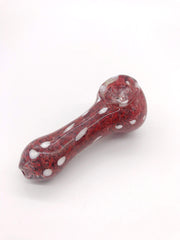 Smoke Station Hand Pipe Thick Solid Color Spoon with White Drops Hand Pipe
