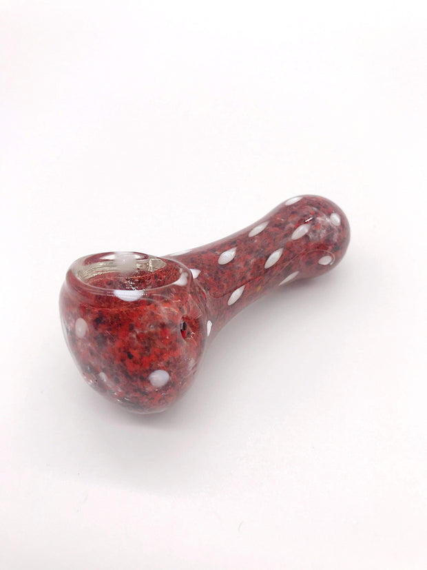 Smoke Station Hand Pipe Brown Thick Solid Color Spoon with White Drops Hand Pipe
