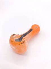 Smoke Station Hand Pipe Orange Thick Solid Colored Dichro Spoon Hand Pipe