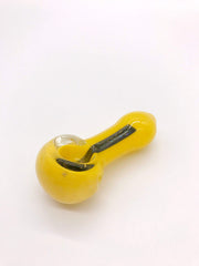 Smoke Station Hand Pipe Yellow Thick Solid Colored Dichro Spoon Hand Pipe