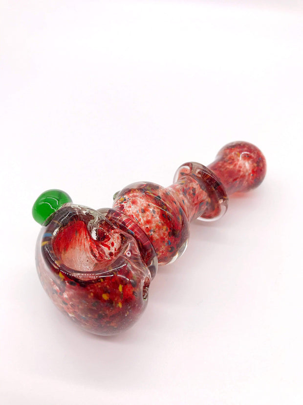 Smoke Station Hand Pipe Red Thick Speckle Spoon Hand Pipe