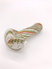 Smoke Station Hand Pipe Multicolored Thick Spoon with Multicolored Linework Hand Pipe