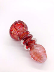 Smoke Station Hand Pipe Thick Spoon with Red Linework Hand Pipe