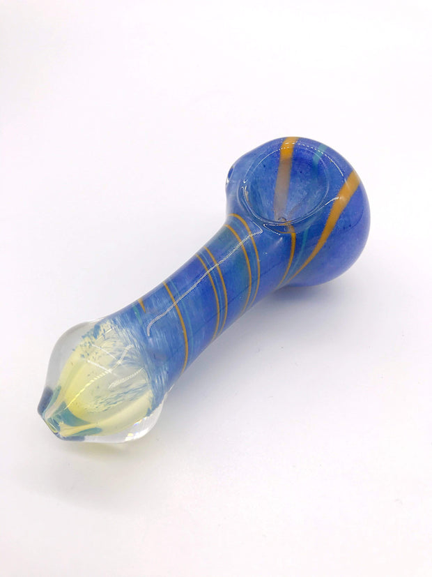 Smoke Station Hand Pipe Thick Spoon with Solid Color Body and Stripes Hand Pipe