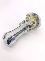 Smoke Station Hand Pipe Thick Spoon with White Ribbon and Linework