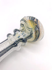 Smoke Station Hand Pipe Thick Spoon with White Ribbon and Linework