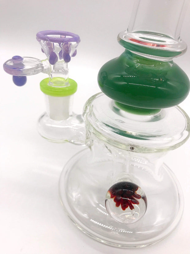 Smoke Station Water Pipe Thick Teardrop Water Pipe with Super Heady Slyme Dripper Bowl and Bauble