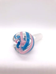 Smoke Station Waterpipe Bowl Thick Waterpipe Bowl with Two-Tone Ribbonwork - 14mm