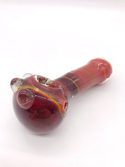 Smoke Station Hand Pipe Thick White Spoon with Yellow Lines Hand Pipe