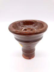 Smoke Station Hookah Brown Traditional Glazed Egyptian Hookah Bowl