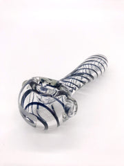 Smoke Station Hand Pipe Stripes UV-Reactive Shatter-Resistant Spoon Hand Pipe