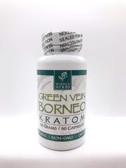 Smoke Station Kratom Green Vein Borneo / 60 Capsules Whole Herbs Kratom Capsules