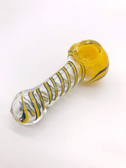 Smoke Station Hand Pipe Yellow Spoon with Yellow Grip and Linework